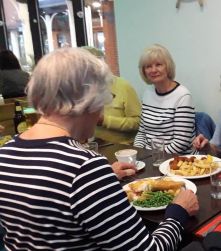 DC Christine enjoying fish and chips