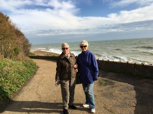 Folkestone ladies out for a rainy walk