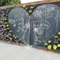 Happiness Board for messages at the living wall