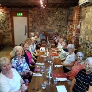 The Swedish ladies enjoying lunch  at Cafe de Soleil in Canterbury