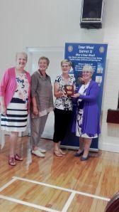 Accepting the Ten Pin Bowling Trophy 