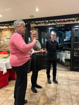 Margaret thanks the staff Margaret thanks the staff