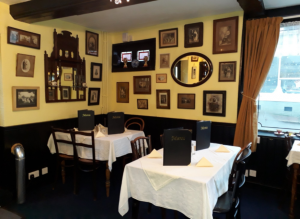 The tea tables at the Mad Hatters Cafe